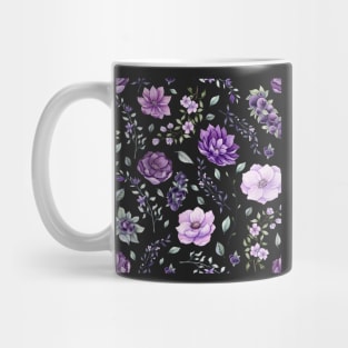 Seamless Pattern of Watercolor Flowers and Berries Mug